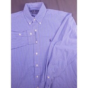 Polo Ralph Lauren Blake Blue White checked button Down Medium Preppy Classic
